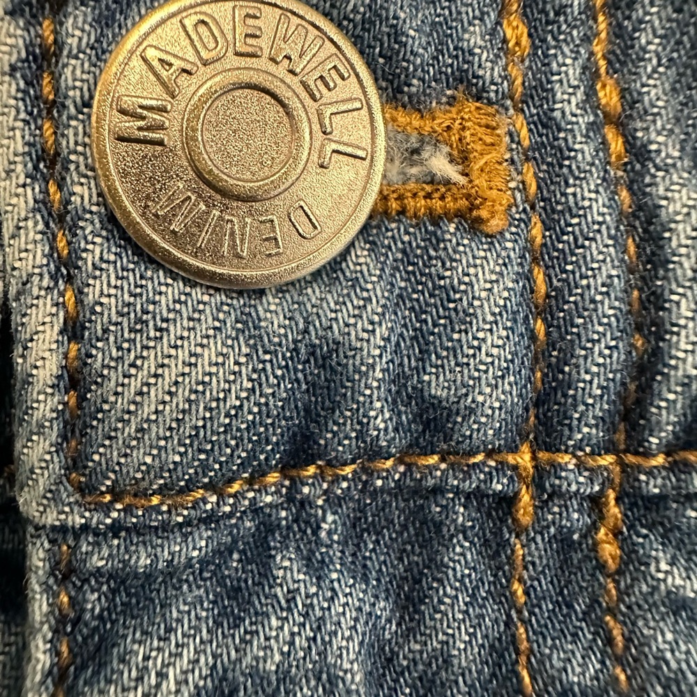 Madewell Flare Wide-Leg Jeans in Denim Blue, Size L, Trendy split hem jeans - Picture 5 of 9